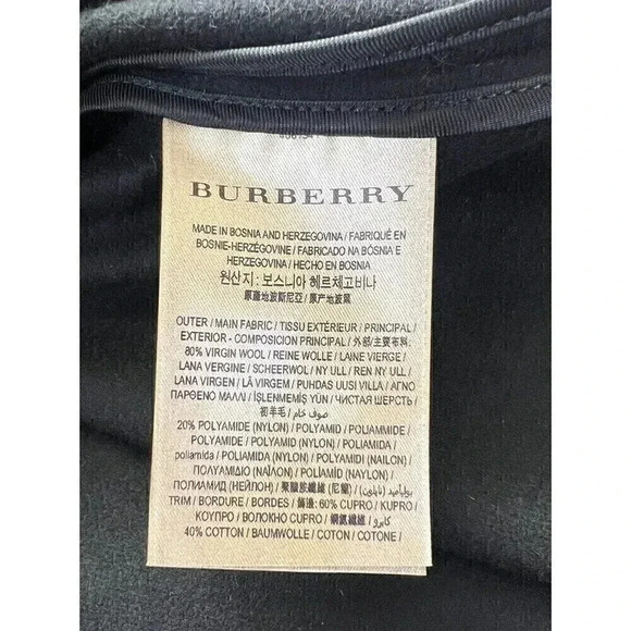 Burberry Raynefield Military Black Cape Womens Size S/M Wool Blend Fringe - Picture 11 of 16